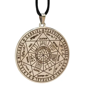Seven Archangel Pendant Necklace Talisman 7 Sigil Evocation Cord Amulet Angelic - Picture 1 of 8