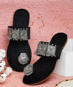 Indian kolhapuri Slipper Handmade Shoes Mojari Flipflop Women Juti Punjabi Jutti - Picture 1 of 8