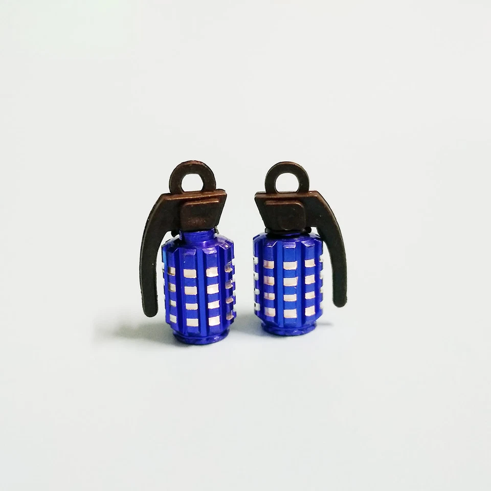 2x Tapas de vástago de válvula de neumático de rueda de motocicleta de aluminio Bule para Kawasaki Foto 1 de 2