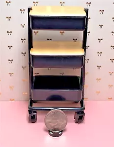 Dollhouse Miniature Office/Craft Cart on Wheels - 3-3/4 T x 1-3/4 W x 1-3/4 Deep - Picture 1 of 3