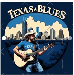 Texas Blues Poster - 33.1" x 33.1" - Semi Gloss - Picture 1 of 2