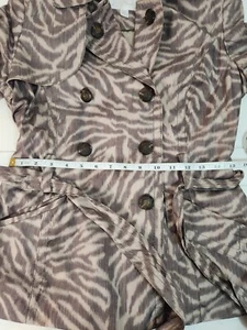 Jessica Simpson Animal Print Trench Coat Brown Tan Women's Size Small  - Picture 1 of 12