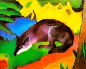 Blue-Black Fox Abstract 8x10 Acid-Free Museum 100% Cotton Paper Print A59 - Picture 1 of 5