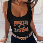 Chicago Bears Forever Faithful Women's Tank Slim Fit Top Sexy Vest Tee