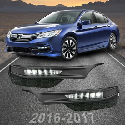 LED Fog Lights for 2016 2017 Honda Accord Sedan Bumper Lamps +Wiring+Switch Pair Foto 1 de 4