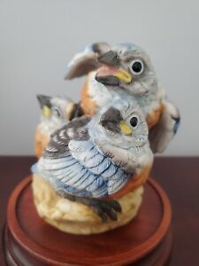 Vintage Andrea By Sadek  Baby Bluebirds Porcelain Figurine #5803 Japan