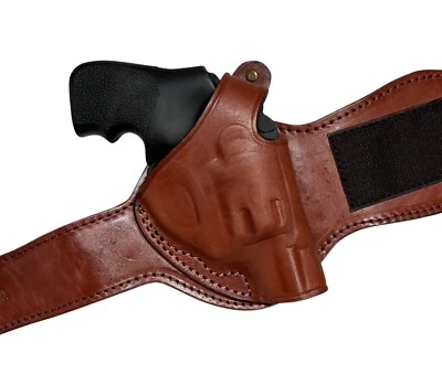 Right Hand Brown Leather Ankle Holster for RUGER LCR 22/38 REVOLVER - Image 1 of 4