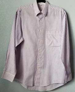 Valentino Uomo White & Blue Striped Long Sleeve Button-Up Shirt 14 1/2 32-33 * - Picture 1 of 8