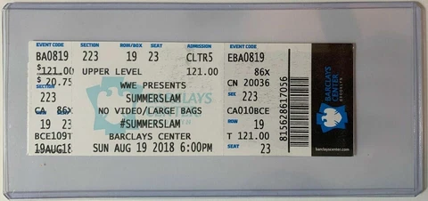 WWE SUMMERSLAM 2018 ROMAN REIGNS vs BROCK LESNAR wrestling arena ticket stub wwf Cover