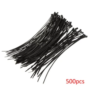 500pcs 12" Inch 3.0*300mm Heavy Duty 42LBS Self-Locking Nylon Cable Ties - Black - Bild 1 von 7