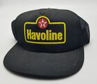 Vintage Texaco / Havoline Oil Gas Black Mesh Back Snapback Trucker Men's Hat