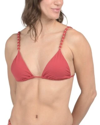 Vix by Paul Hermanny Firenze Beads Triangle swim Bikini Top RED Xl msrp$148 - Image 1 of 2
