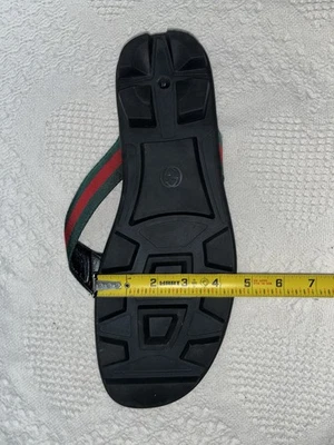 Gucci Men's Sandals Black Bottom Green And Red Straps Size 15 - Image 1 of 4