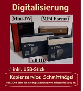 14x Mini-DV Kassetten digitalisieren, Mini DV als MP4 Full HD inkl. USB-Stick - Bild 1 von 11