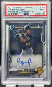 2021 Bowman Chrome #CPA-LP Liover Peguero Auto 1st Bowman Pirates PSA 9 MINT - Bild 1 von 2
