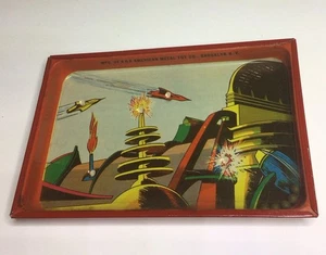 A And A American Metal Toy Co Space Theme Pocket Skill Game Vtg - Picture 1 of 24