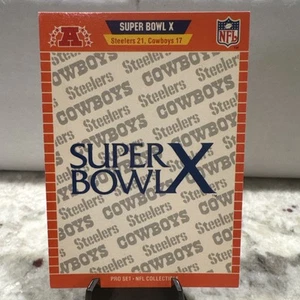 1989 Pro Set Card #X Super Bowl X (10) Steelers 21 vs Cowboys 17 - Picture 1 of 2