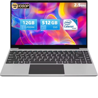 12GB RAM 256GB ROM Laptop PC 14.1 INCH Notebook Windows 11 Laptop Intel Celeron - Image 1 of 4