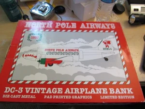 1995 North Pole Airways DC-3 Vintage Airplane Bank Spec Cast Liberty Classics - Picture 1 of 6