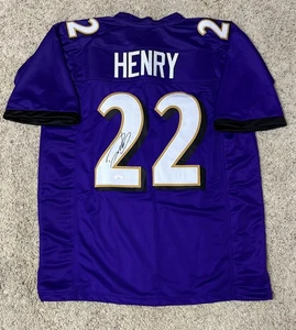 Derrick Henry Signed Baltimore Ravens Custom Jersey JSA Authenticated - Picture 1 of 4