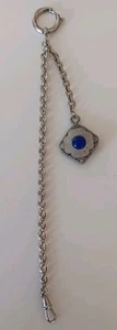 Ältere Taschenuhrenkette silberfarben mit Anhänger 23cm Uhrenkette #6 - Bild 1 von 4