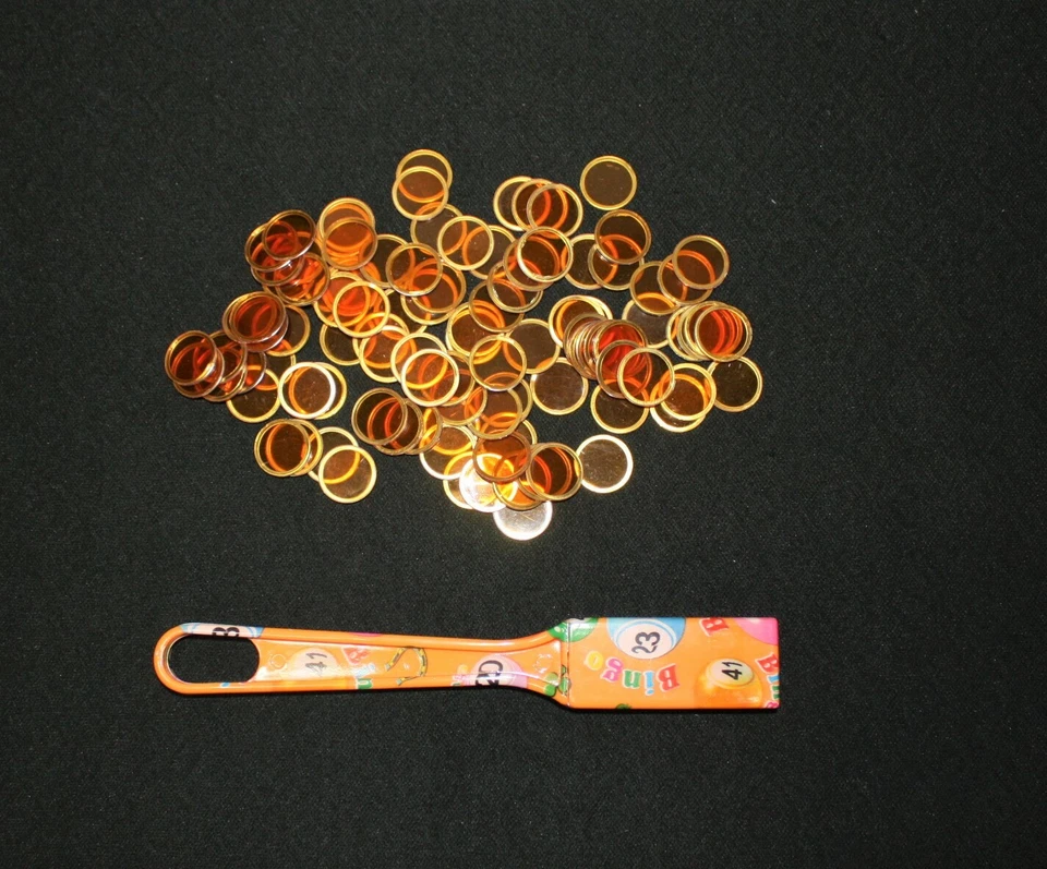 Magnetic Designer Orange Bingo Wand and 100 Chips Markers - Use on paper sheets - Image 1 of 1