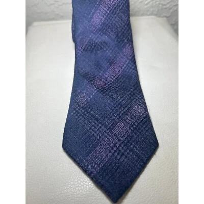 Corbata de seda a cuadros Briarcliff púrpura azul marino 3,25 pulgadas MICHAEL KORS Foto 1 de 4