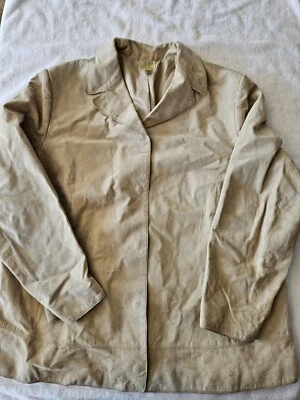 Chaqueta Caslon Cuero Genuino Tostado Gamuza Mujer 1X Botón a Presión Foto 1 de 3