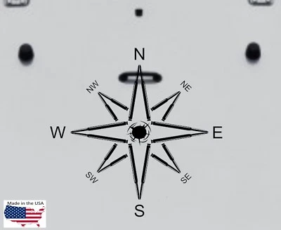 BULLET BRÚJULA capó puerta vinilo calcomanía camión furgoneta 22" x 22" (se adapta a Jeep Wrangler) Foto 1 de 4