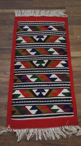 100% Wool Hand Made Rug Native American Navajo, Zapotec 39"x19" - Picture 1 of 5