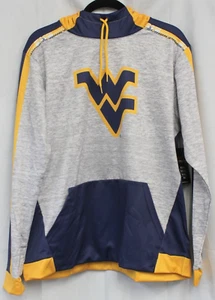 West Virginia Mountaineers Logo Pull Over Size Unisex Large Navy Gray Hoodie - Bild 1 von 5