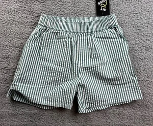 Art Class Girl's Size Medium (8) Striped Seersucker Shorts Green/White - Picture 1 of 5