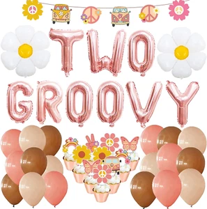 Two Groovy Party Decorations Birthday Flower Party... - Picture 1 of 5