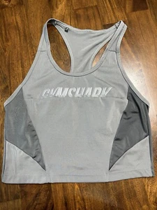 Gymshark Women’s Crop Tank Top Black Gray *No Size Tag - Picture 1 of 3