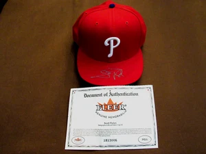 SCOTT ROLEN ROY PHILLIES CARDS SIGNED AUTO NEW ERA AUTHENTIC CAP HAT FLEER JSA - Picture 1 of 7