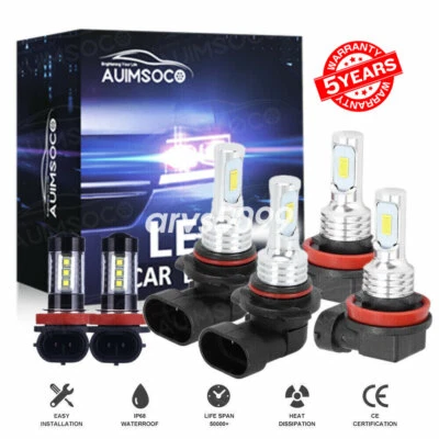 For 2009-2014 Nissan Maxima Combo 6x LED Front Headlight + Fog Light Bulbs Kit A - Image 1 of 4