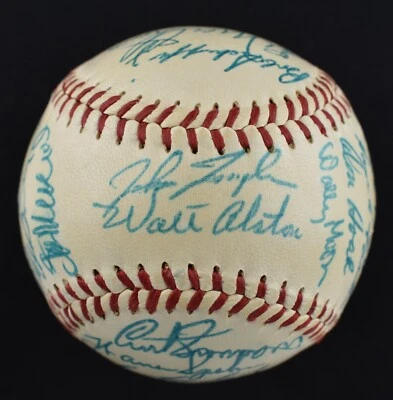 Mint 1957 All Star Game Team Signed Baseball Stan Musial Ernie Banks PSA DNA COA - Image 1 of 4