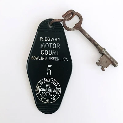 Ridgway Motor Court Bowling Green KY Skeleton Key & Fob Hotel Motel #5 De colección Foto 1 de 3