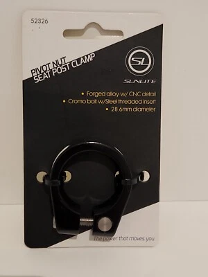 Seat Post Clamp Sunlite 28.6 Alloy Pivot Nut Black - Image 1 of 3