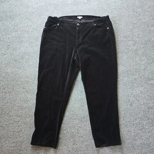 Vintage J Jill Pants Womens 22 Black Velvet Velour Tapered Leg Career Casual - Picture 1 of 12
