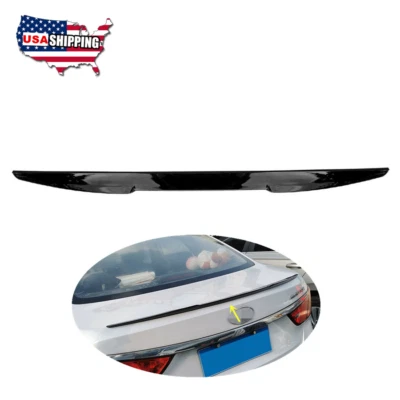 39" Flexible Car Rear Trunk Roofline Spoiler Gloss Black Fit Sedan Hatchback USA - Image 1 of 4