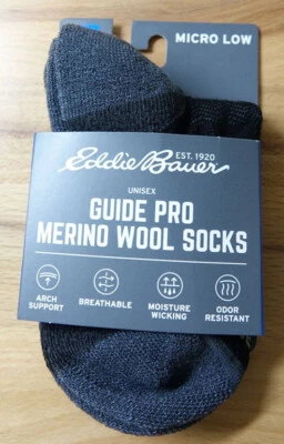 Eddie Bauer Guide Pro Lana Merino Micro Calcetines Bajos Se Adapta a Zapatos de Mujer Talla 4-6.5 NUEVO Foto 1 de 3