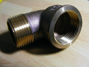 Messing Winkel 90° 1" i - a Gewindefitting ( Restposten ) neu - Bild 1 von 3