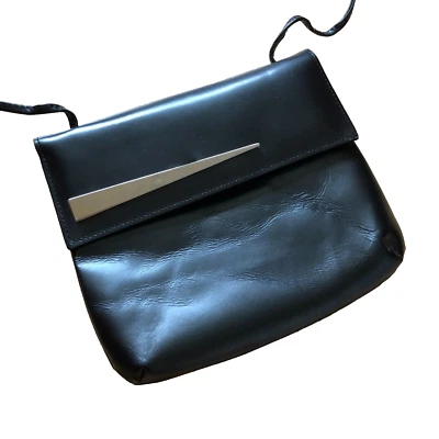 Bandolera Sobre Vintage Diseño Geométrico Cuero Vegano Negro Foto 1 de 4