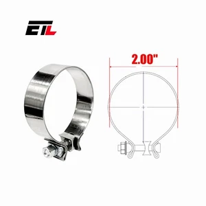 2.00'' Inch Stainless Steel Band Clamps T430 Band Exhaust Clamps Seal Band - Picture 1 of 4