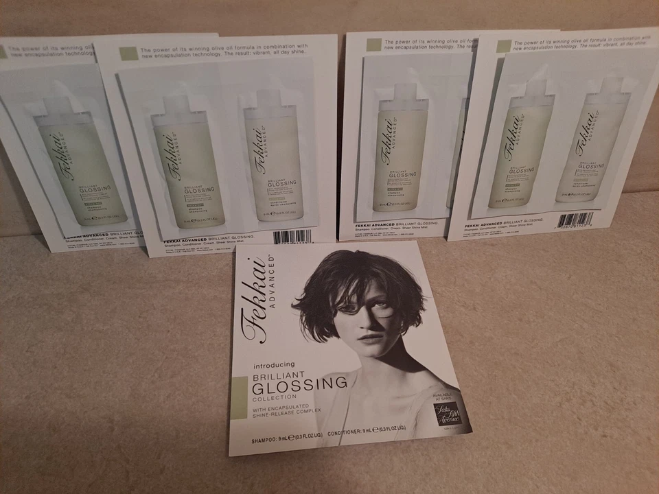 5 X Fekkai ADVANCED Brilliant Glossing sample 9ml/0.3oz shampoo & conditioner - Image 1 of 1