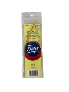 Boye 29"/73.5cm Circular Knitting Needles Size 9/5.5mm Gold Plastic Metal AT522 - Picture 1 of 4
