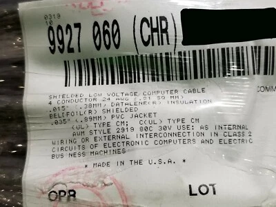 Belden 9927 24/4C Multi-Shield Datalene Low-Cap RS-232/423 Computer Cable /10ft - Image 1 of 4