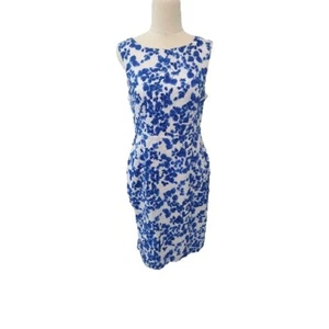 PAGANI Size 10 Blue White Short Sleeve Knee Length Dress - Foto 1 di 7