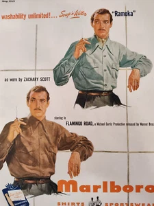 1949 Esquire Art Ads Marlboro Shirts Zachary Scott Flamingo Road Jarman Shoes - Picture 1 of 2